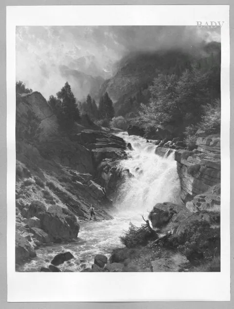 Johann Gottfried Steffan, Waterfall in the Bavarian mountains