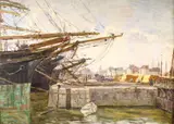 Edmond Marie Petitjean, Docked Sailboats