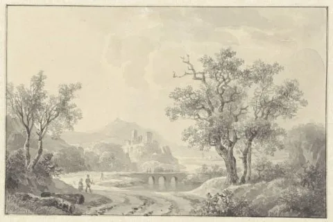 Willem de Klerk, Landschap met ruïne in het verschiet