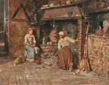 Rubens Santoro, Interior of an Italian Cottage
