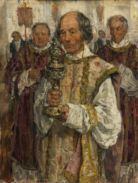 Isaac Israëls, Procession in the Old Catholic Church in The Hague with priest Cornelis Hendrikus van Vlooten