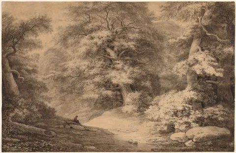 Christoph Nathe, A Beech Wood with a Resting Traveler