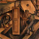 Kenneth Callahan, Loading Cargo (Study for mural, Seattle Washington marine hospital)