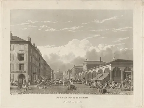 William James Bennett, Fulton Street and Market, New York
