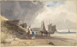 Thomas Shotter Boys, Figures on a beach in northern France