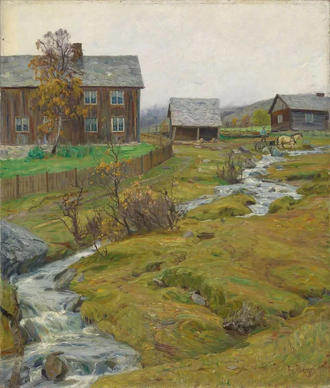 Fredrik Borgen, Wet Autumn at Hov in Øyer, Gudbrandsdalen