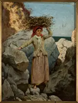 Curt Agthe, Annunziata. Girl with a bunch of brushwood on her head