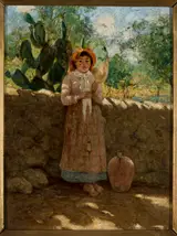 Curt Agthe, Vincenziana – girl with a distaff against a wall