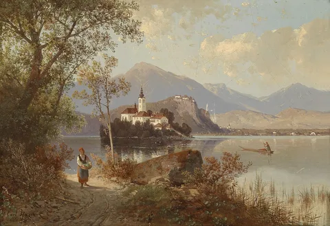 Carl Hasch, View of Lake Bled