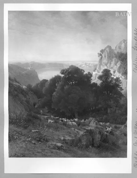 Karl Gustav Rodde, italian landscape with lake