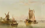 Henry Redmore, Estuary Scene with Coastal Vessels