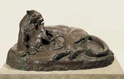 Edward Kemeys, Panther and Cubs