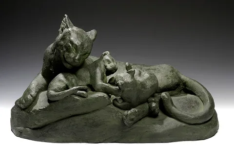 Edward Kemeys, Panther and Cubs--"Maternal Affection"