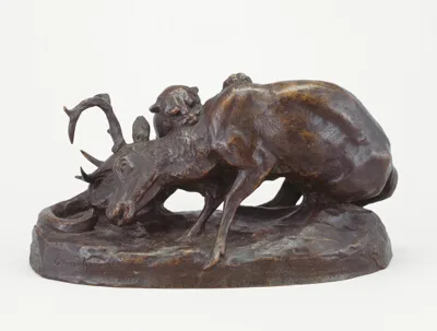 Edward Kemeys, Locked in Death (Deer and Panther)
