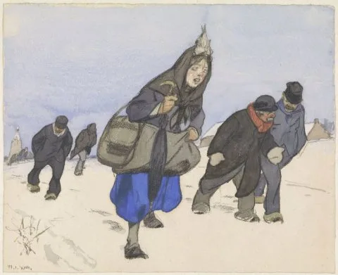 Alfred Ost, Oorlogsvluchtelingen in de sneeuw