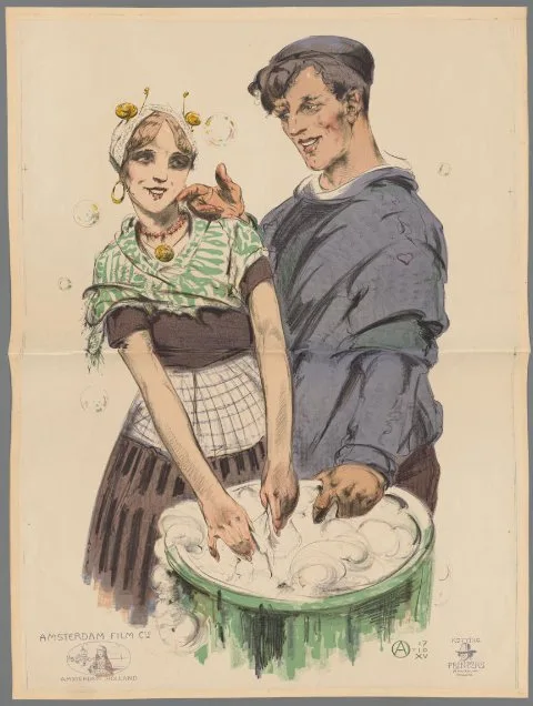 Alfred Ost, Vrouw en man doen de was in een wastobbe