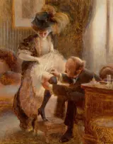 Albert Guillaume, Lifting her petticoat