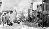 Arnold Genthe, Looking Down Sacramento Street, San Francisco, April 18, 1906