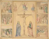 Eduard von Steinle, Christ on the Cross with Six Scenes from the Life of Christ