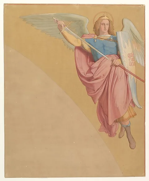 Eduard von Steinle, Decoration of an Arch: Archangel with a Sword