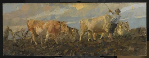 Ettore Tito, Oxen Plowing