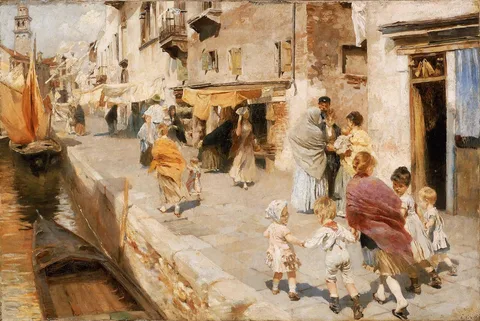 Ettore Tito, Breezy day in Venice
