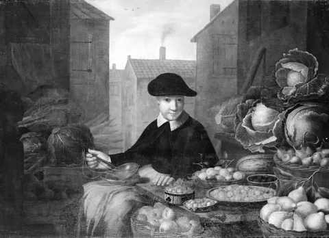 Floris van Schooten, Stall with Fruit and Vegetables