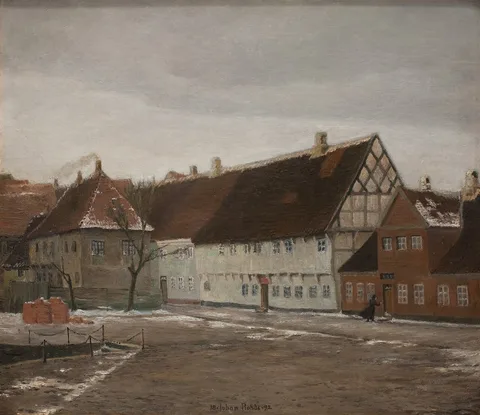 Johan Rohde, Winter Evening in Ribe, Jutland