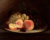 John Maggs, A Plate of Peaches and Grapes
