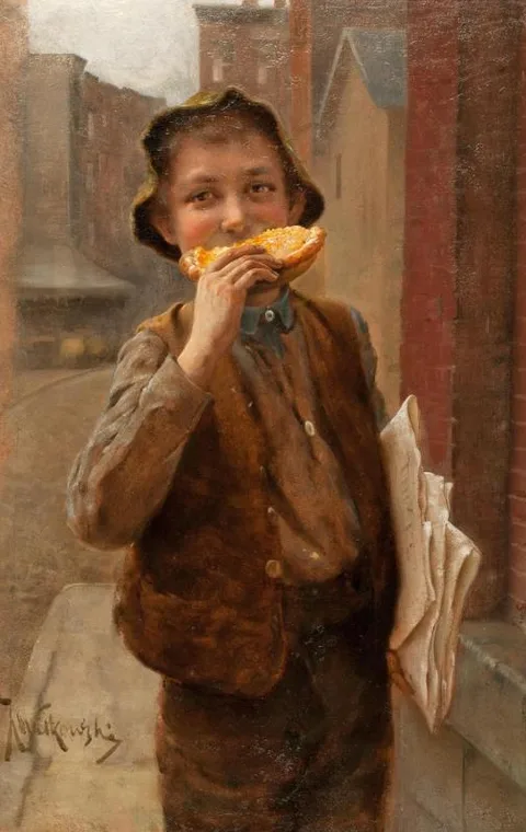 Karl Witkowski, Newsboy Eating a Pie