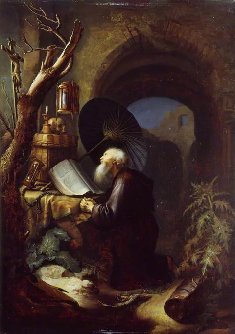 Gerrit Dou, A Hermit at Prayer