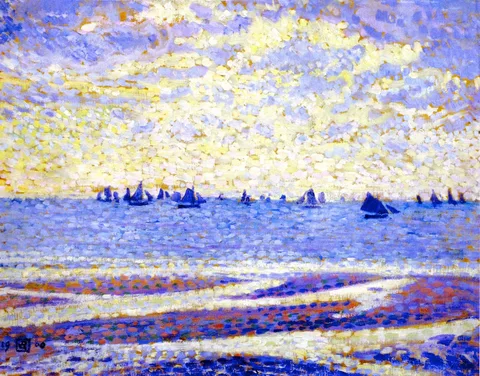 Théo van Rysselberghe, Sailboats on the Sea