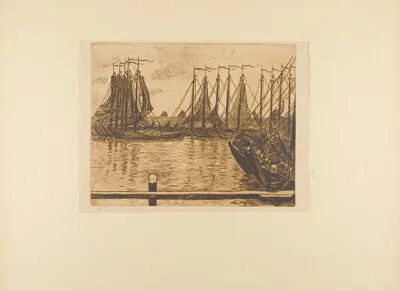 Théo van Rysselberghe, Fishing Fleet, from the seventh album of L'Estampe originale