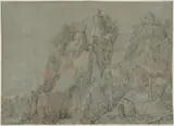Roelant Savery, Mountainous Landscape with Castles and Waterfalls