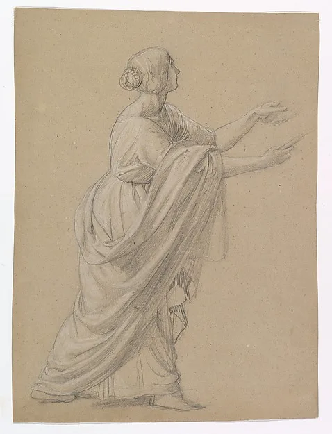 Friedrich Wilhelm Schadow, Study of a Woman Walking to the Right