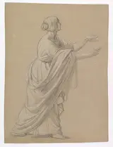 Friedrich Wilhelm Schadow, Study of a Woman Walking to the Right