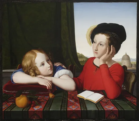 Friedrich Wilhelm Schadow, Portrait of Wieńczysław and Konstanty Potocki in childhood (detail).