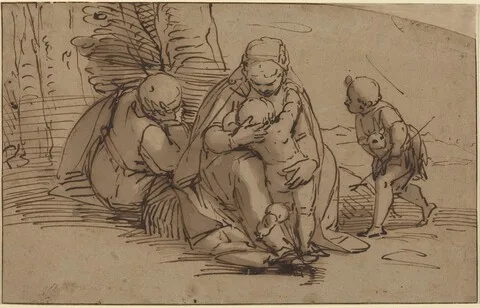 Luca Cambiaso, Holy Family with Infant Saint John