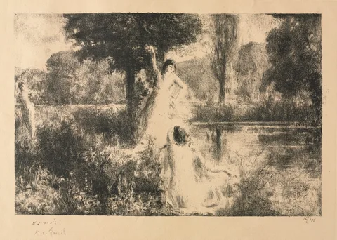 Ker-Xavier Roussel, Two Nymphs Beside a Pond
