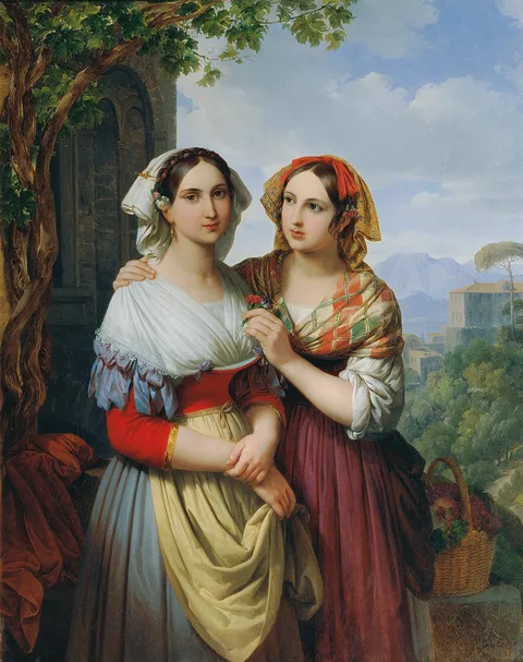 Johann Ender, Two Girls in a Landscape