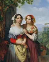 Johann Ender, Two Girls in a Landscape
