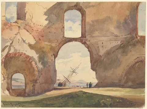 Giacinto Gigante, View through the Temple of Venus, Baia