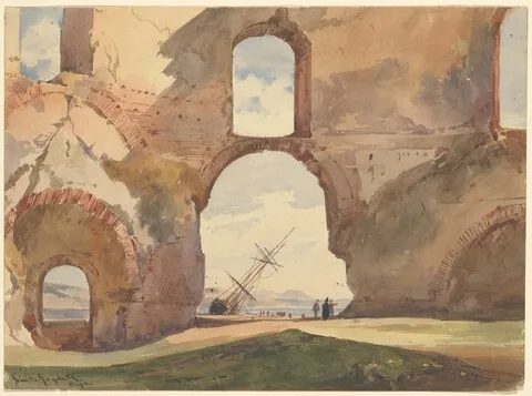 Giacinto Gigante, View through the Temple of Venus, Baia