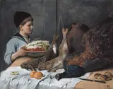 Otto Scholderer, Boy with dish with vegetables and dead game