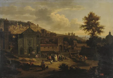 Pieter Bout, Square in a Seaside Town