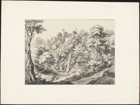 Ernst Fries, Rear View of the Convent with Waterfall