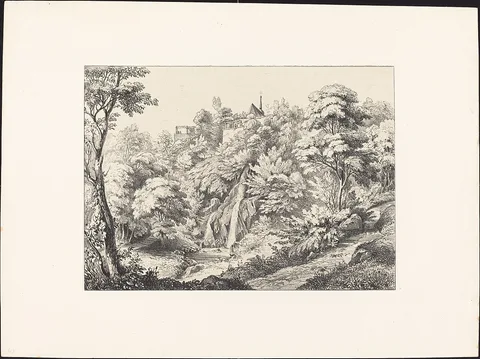 Ernst Fries, Rear View of the Convent with Waterfall