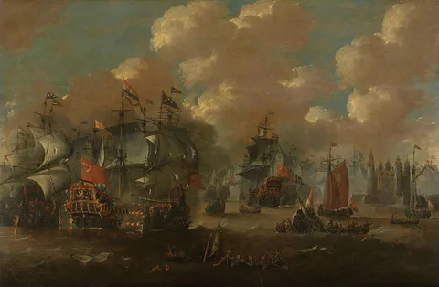 Peter van de Velde, Naval battle near Elseneur in the Sound between the Dutch and the Swedish fleets, 8 November 1658