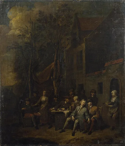 Jan Baptist Lambrechts, Scene by a Tavern