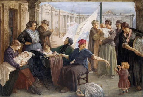 Henry Rushbury, The War Refugees' Camp, Earl's Court